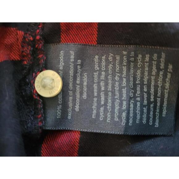 Tommy Hilfiger XL red & blue plaid 1/2 button down flannel shirt - Picture 5 of 5